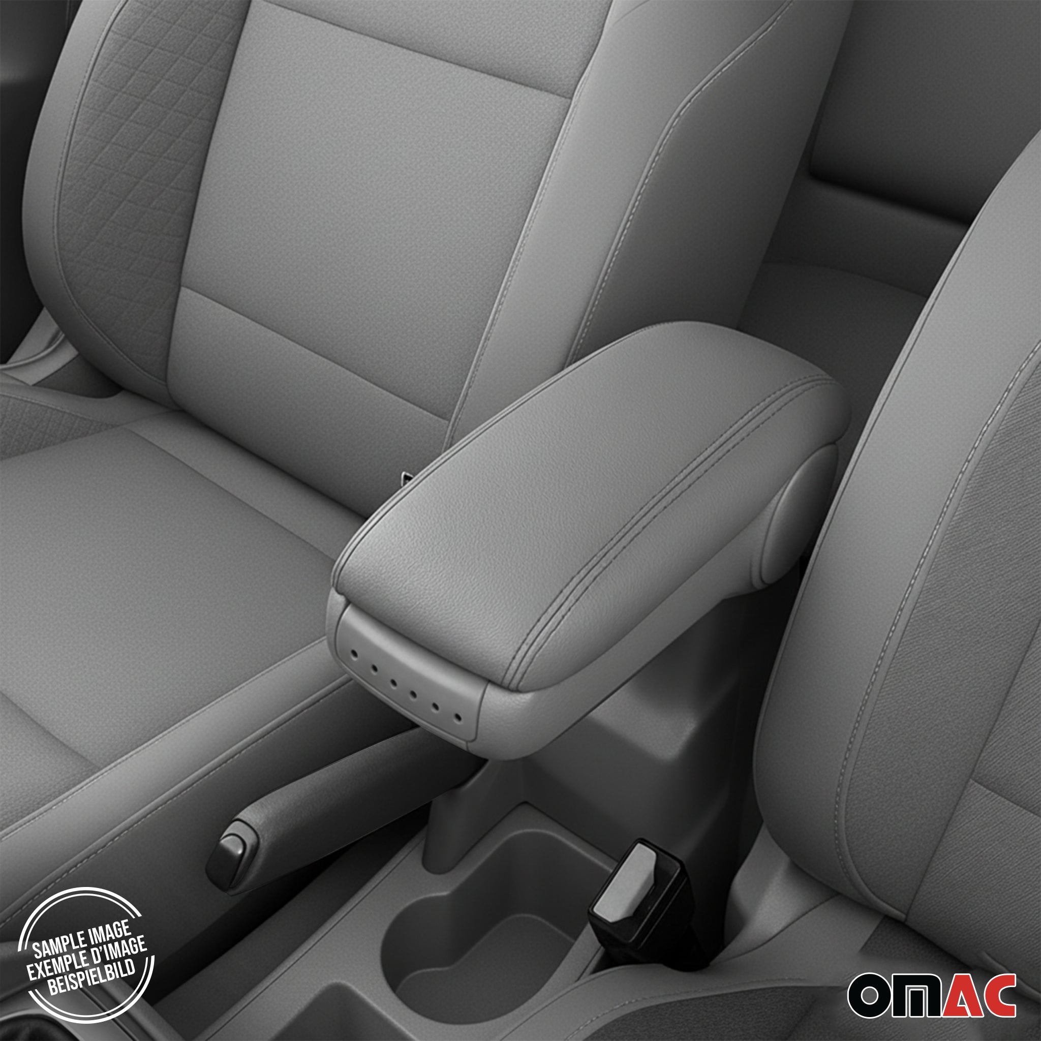 Mittelarmlehne Armlehne Mittelkonsole für Opel Corsa 2015-2019 PU-Leder ABS Grau