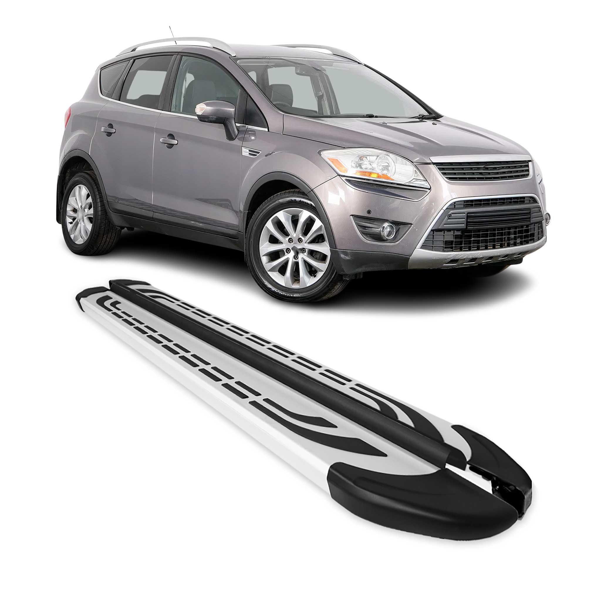 Trittbretter Seitenschweller Seitenbretter für Ford Kuga I 2008-2012 Alu Grau