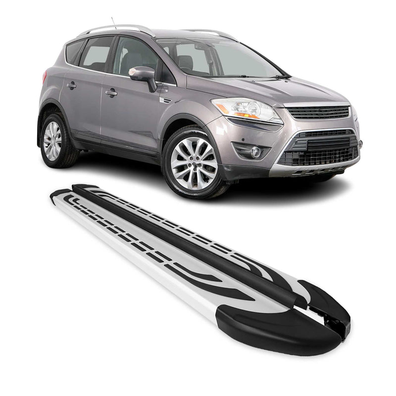Trittbretter Seitenschweller Seitenbretter für Ford Kuga 2 2008-2012 Alu Grau