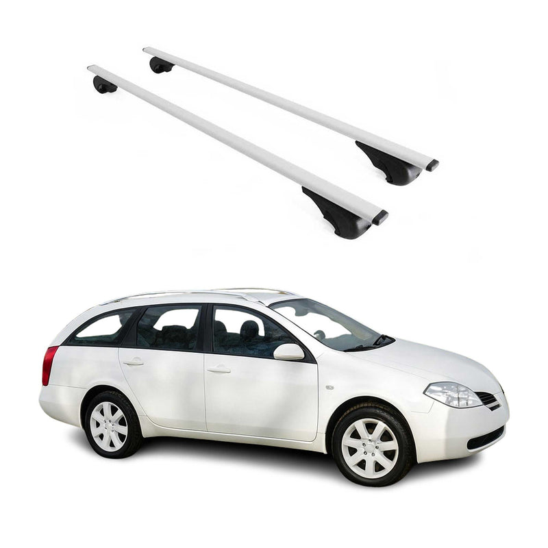 Dachträger Grundtäger für Nissan Primera Kombi 2002-2008 75kg Metall Silber 2x