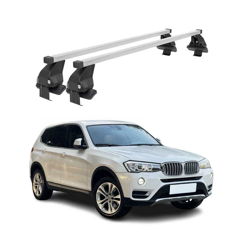 Menabo Dachträger Grundtäger für BMW X3 F25 2010-2017 50kg Stahl Silber 2 tlg