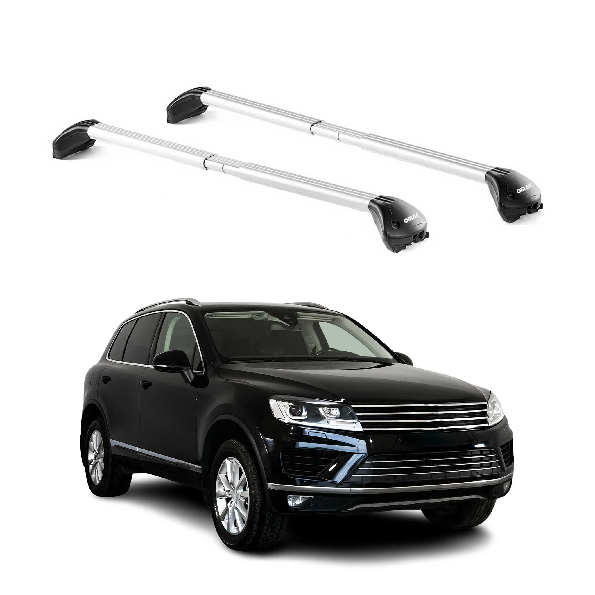 Dachträger Grundtäger für VW Touareg mk2 2010-2018 5 tür 100kg Alu Silber 2x ABE
