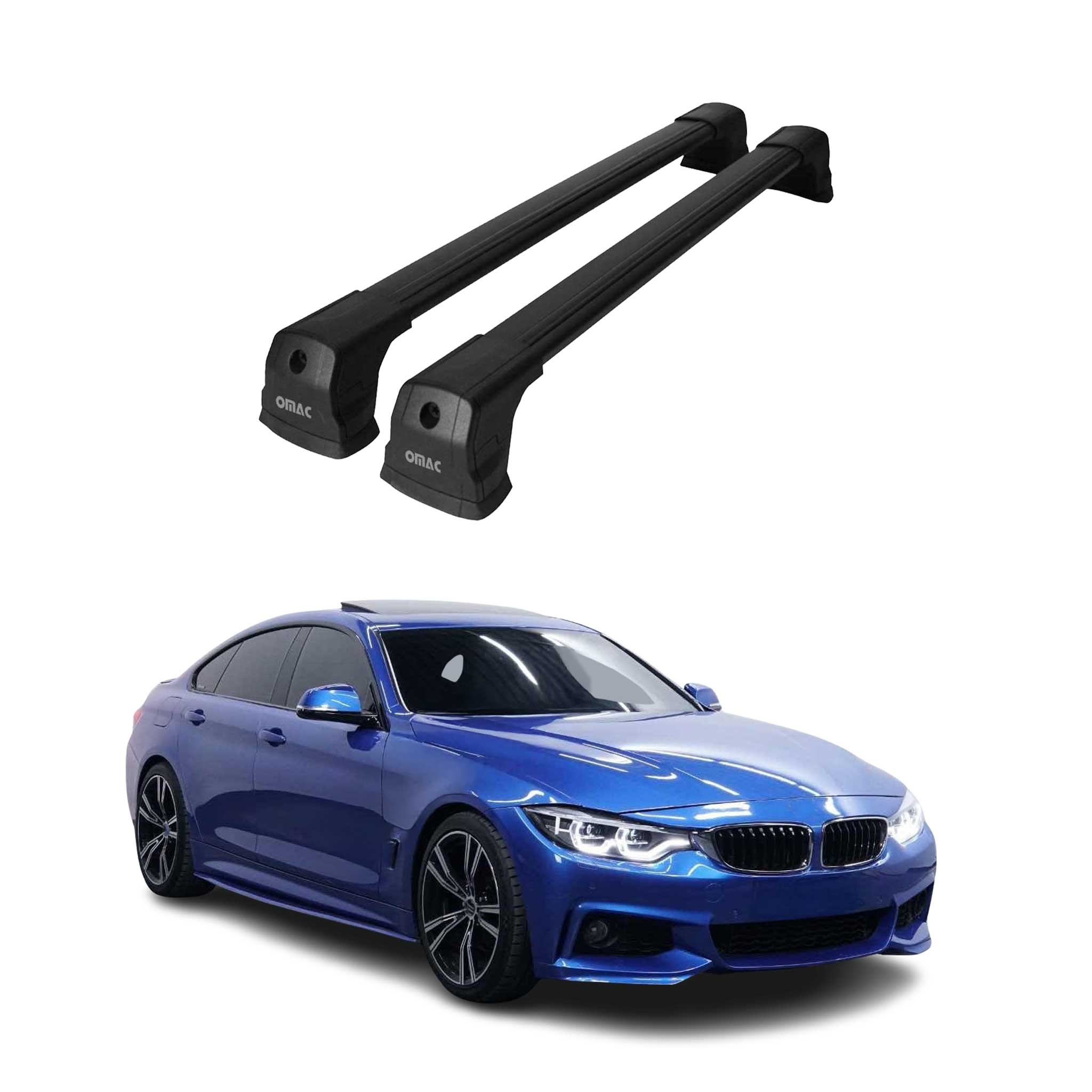 Dachträger Gepäckträger für BMW 4er F36 Gran Coupé 2014-2021 Aluminium Schwarz