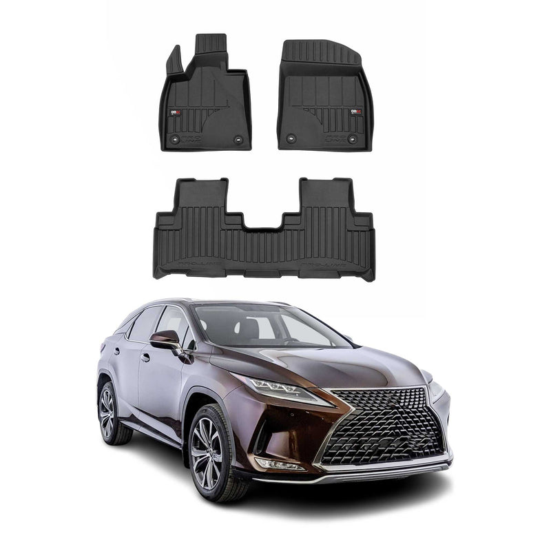 OMAC Gummi Fußmatten für Lexus RX 2016-2022 Premium TPE 3D Automatten Schwarz 4x