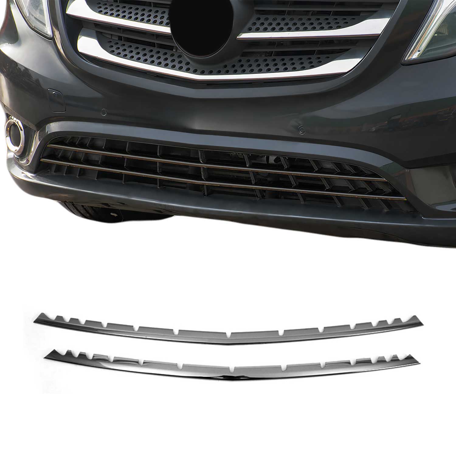 Kühlergrill Leiste Grillleisten für Mercedes Vito W447 2014-2019 Chrom Dunkel 2x