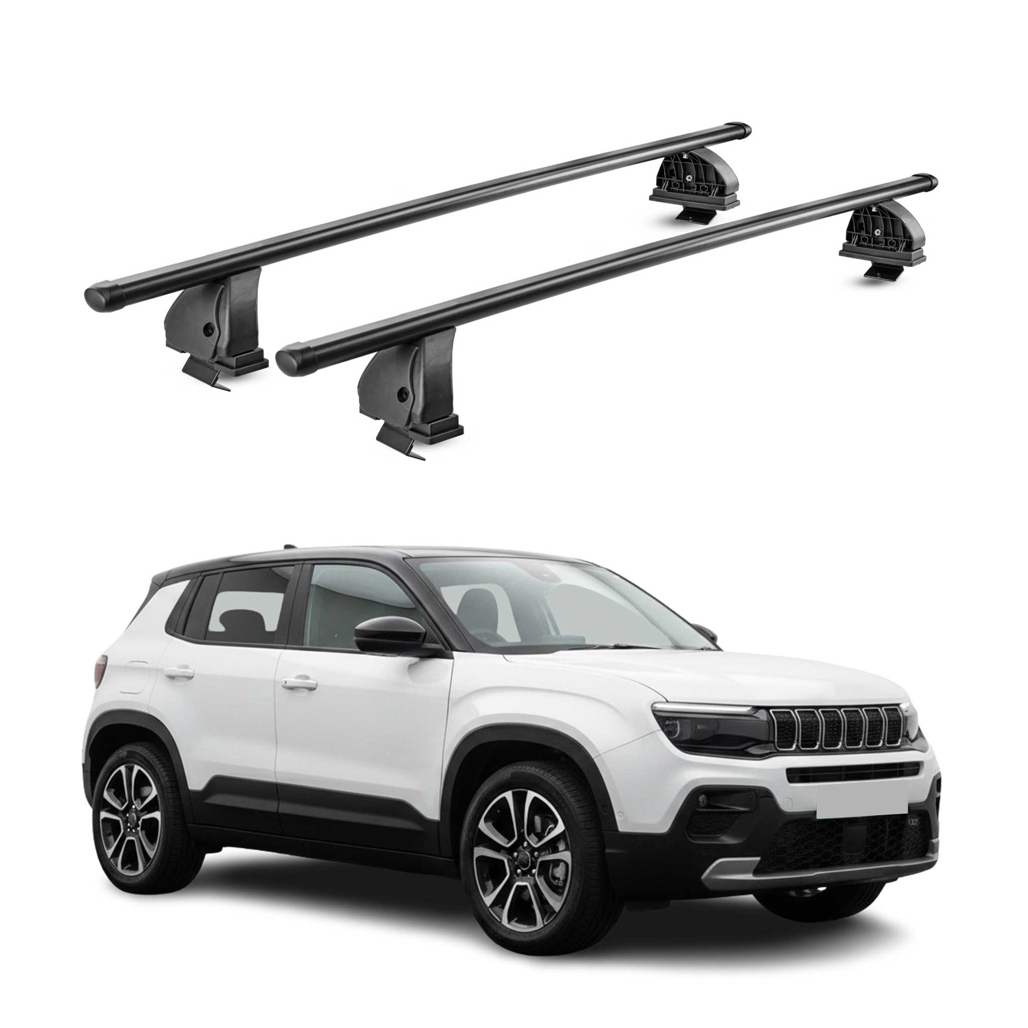 Stahl Dachträger für Jeep Avenger 2023-2026 TÜV Abschließbar 75 kg 2tlg Schwarz
