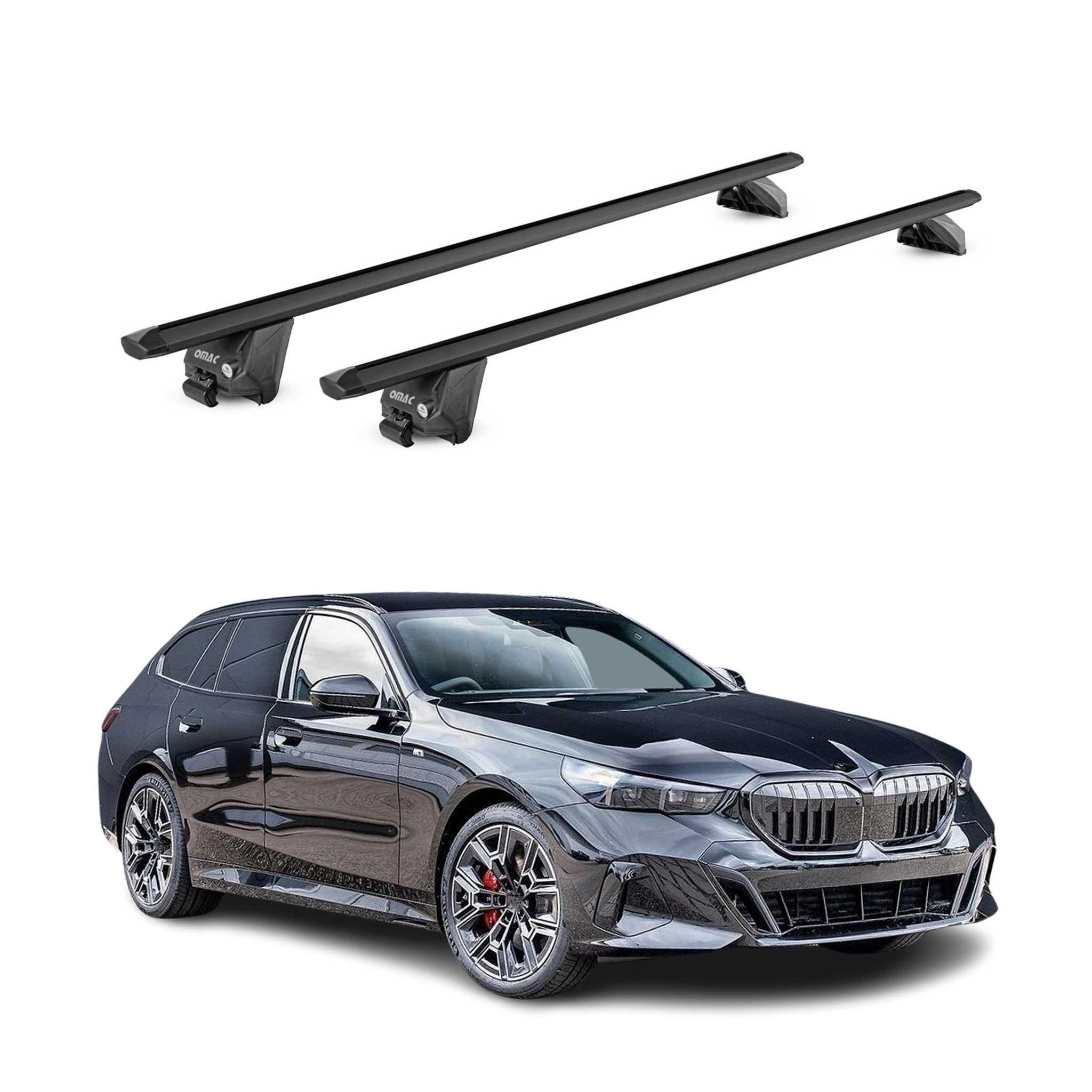Dachträger Grundtäger für BMW 5er G61 Touring 2024-2026 100kg Alu Schwarz 2x ABE