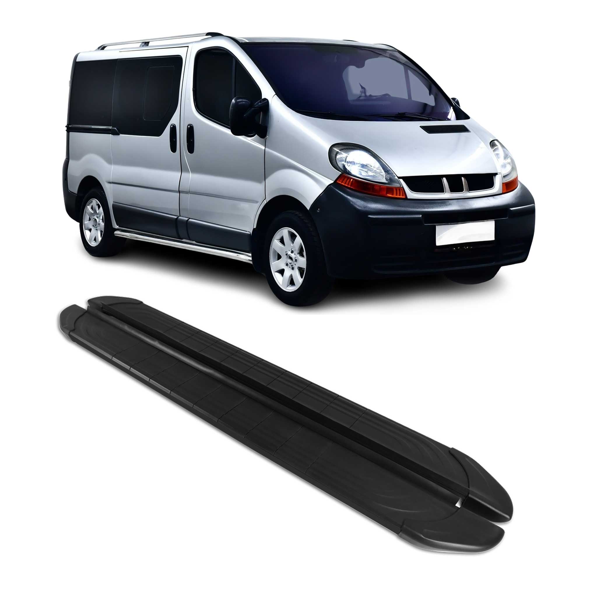 Trittbretter Seitenschweller für Renault Trafic 2001-2014 L2 Aluminium Schwarz