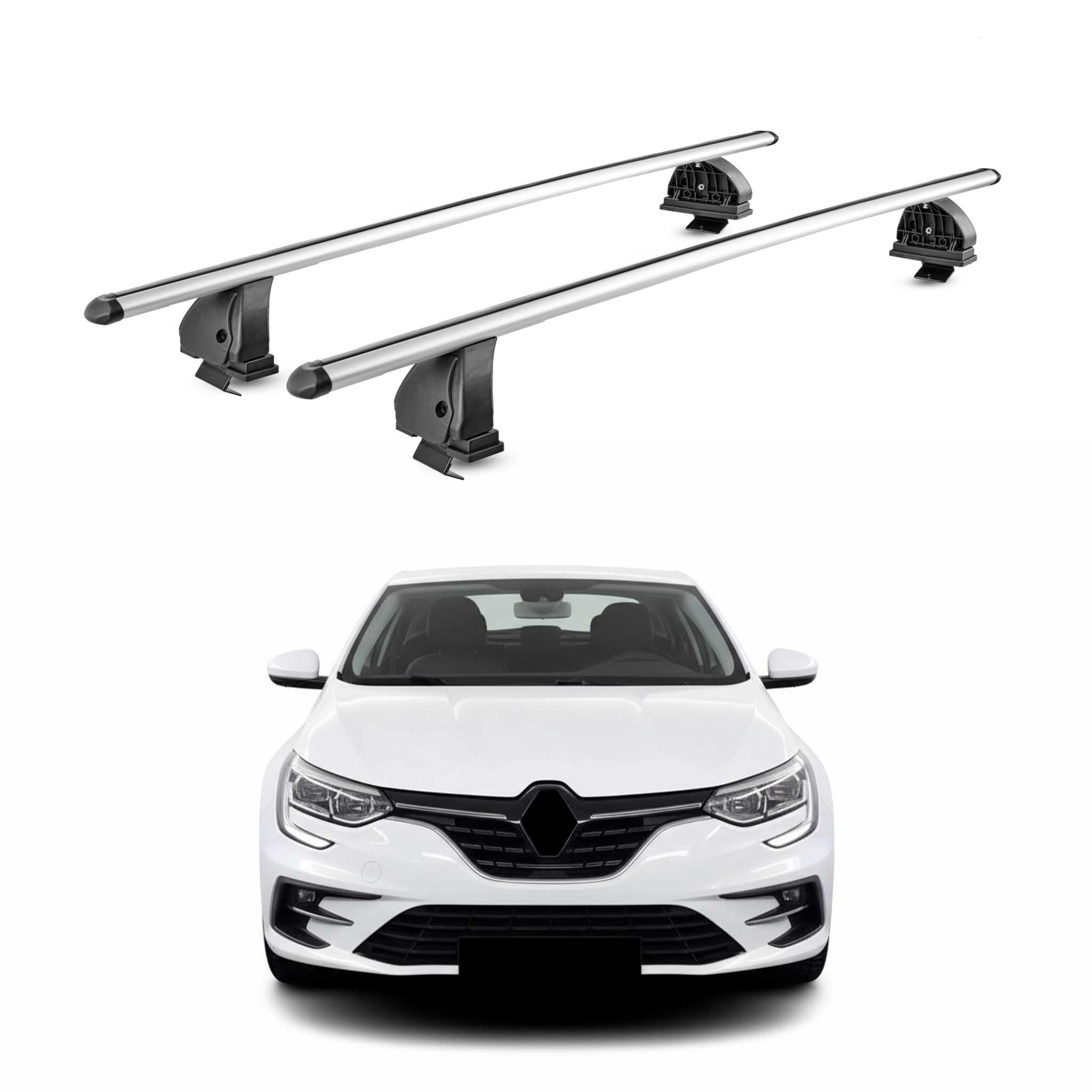 Alu Dachträger für Renault Megane IV Schrägheck Kombi 2016-2024 5Tür TÜV Silber