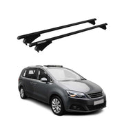 Menabo Dachträger Grundtäger für Seat Alhambra mk2 2010-2020 75kg Alu Schwarz 2x