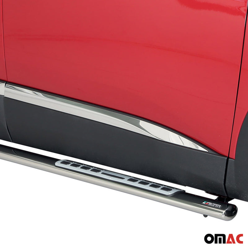 Edelstahl Seitenschweller Schwellerrohre für Peugeot 3008 2018-2021 Silber