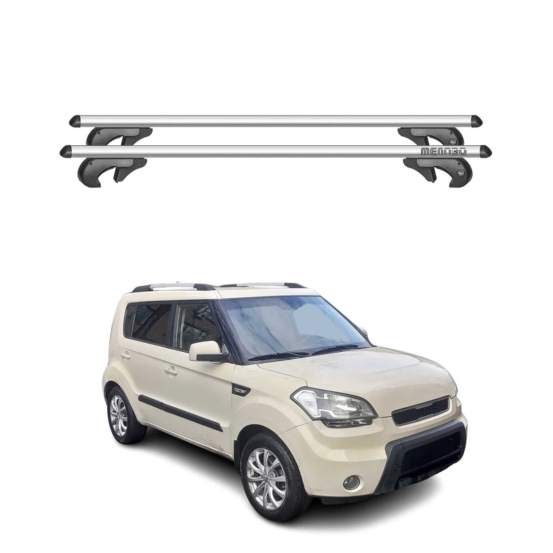 Menabo Dachträger Grundtäger für Kia Soul 2008-2013 90kg Aluminium Silber 2 tlg