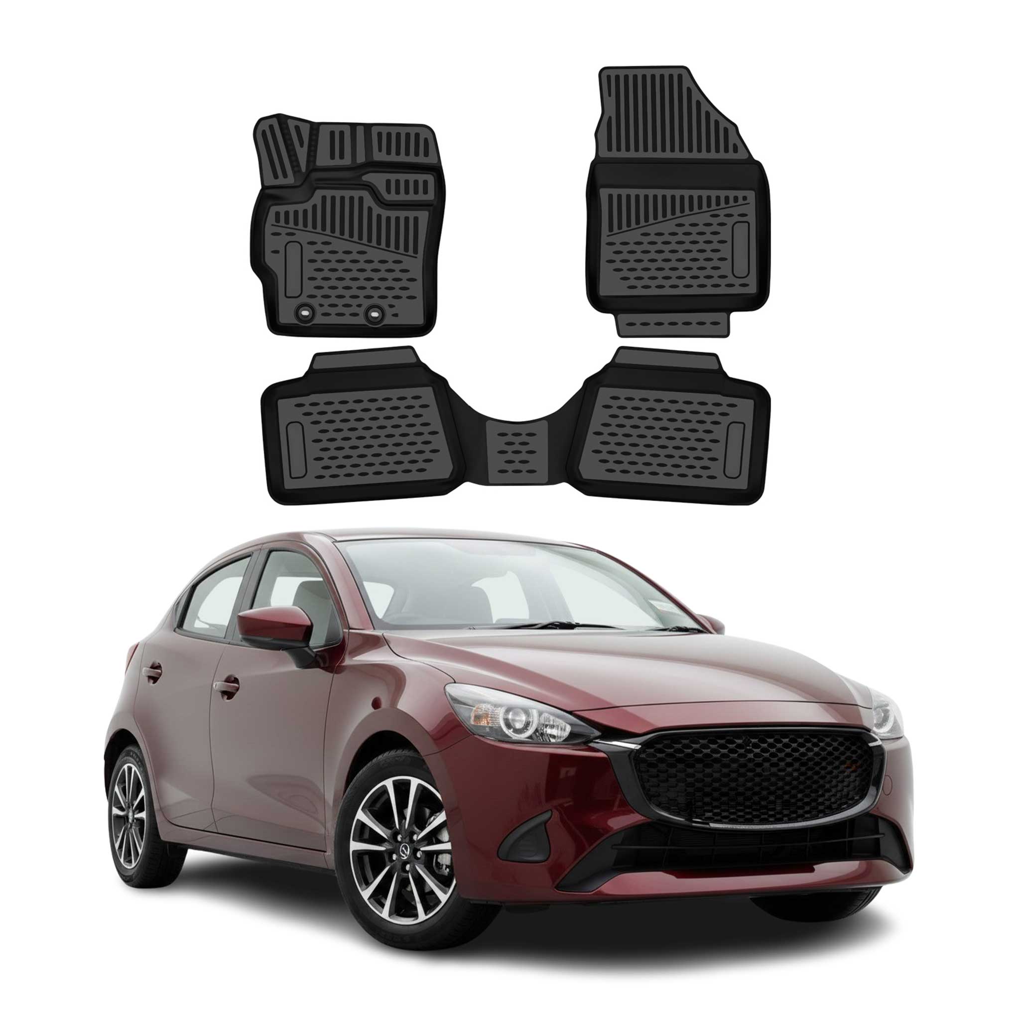 OMAC Gummimatten Fußmatten für Mazda2 Hybrid 2022-2026 TPE Automatten Schwarz