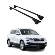 Dachträger Grundtäger für Skoda Karoq 2017-2026 75kg Metall Schwarz 2 tlg