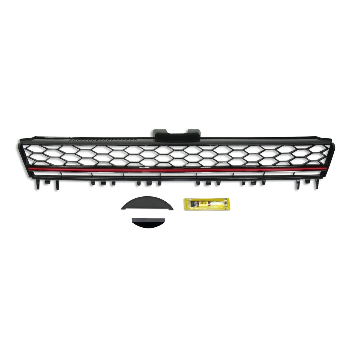 JOM Kühlergrill für VW Golf 7 2012–2017 Wabengitter (Rot/Schwarz) ohne Emblem