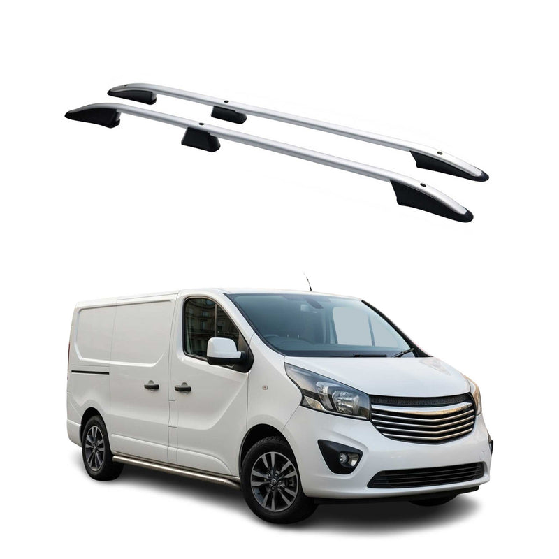 Dachreling Dachgepäckträger für Opel Vivaro 2014-2024 Kurzer Alu Silber 2x