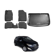 Fußmatten & Kofferraumwanne Set für Hyundai i20 2008-2014 5tür 3D TPE Schwarz