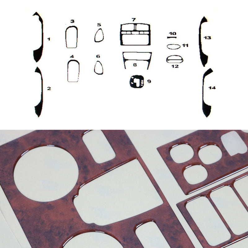 Hyundai Santa Fe 2002-2006 Innenraum Dekor Cockpit Wurzelholz Optik 14 tlg