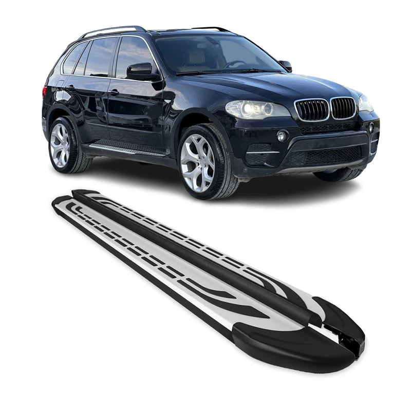 Trittbretter Seitenschweller Seitenbretter für BMW X5 E70 2006-2013 Schwarz Alu