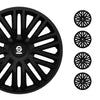 Hubcaps Wheel Trims Sparco Bergamo 15" Inch Car Cover Set Black 4x