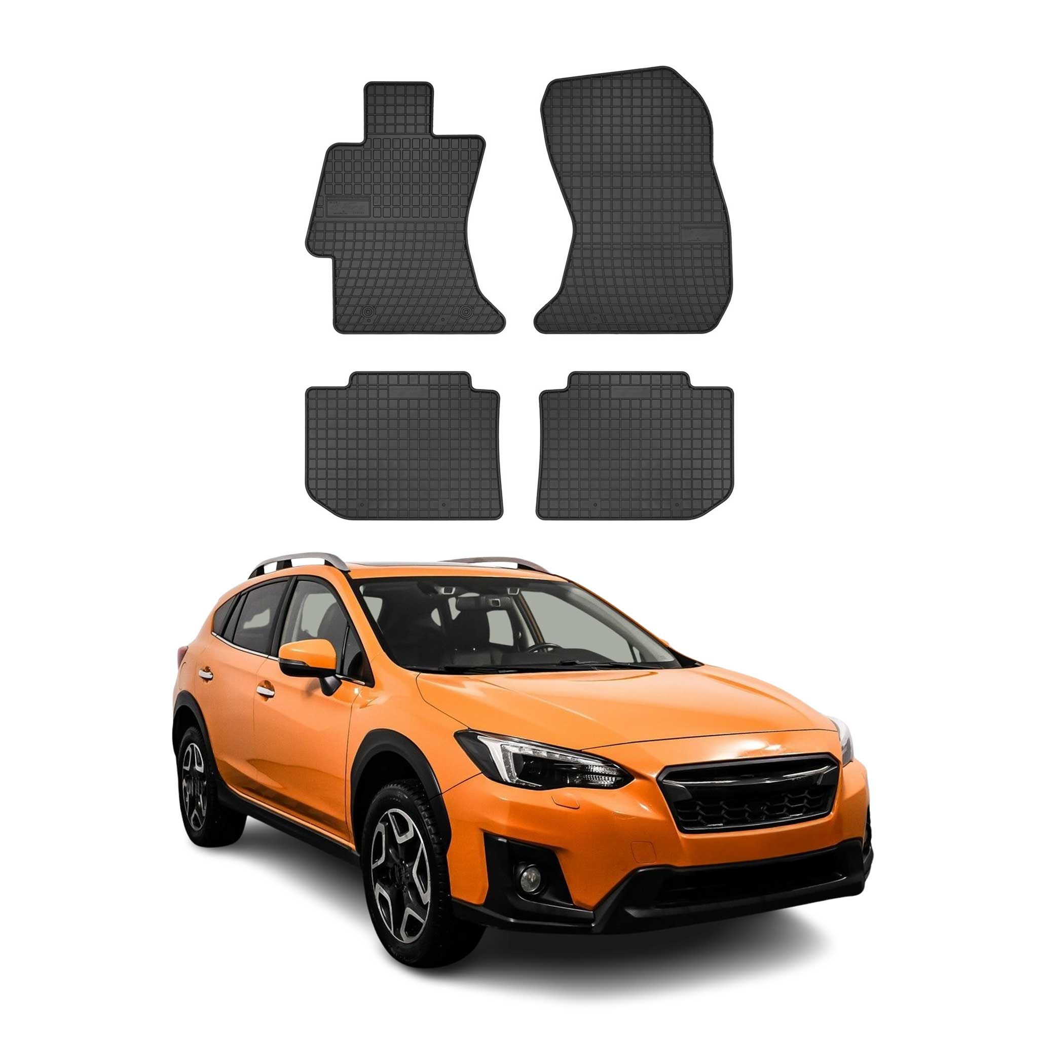OMAC Gummi Fußmatten für Subaru XV 2011-2018 Automatten Gummi TPE Schwarz 4tlg