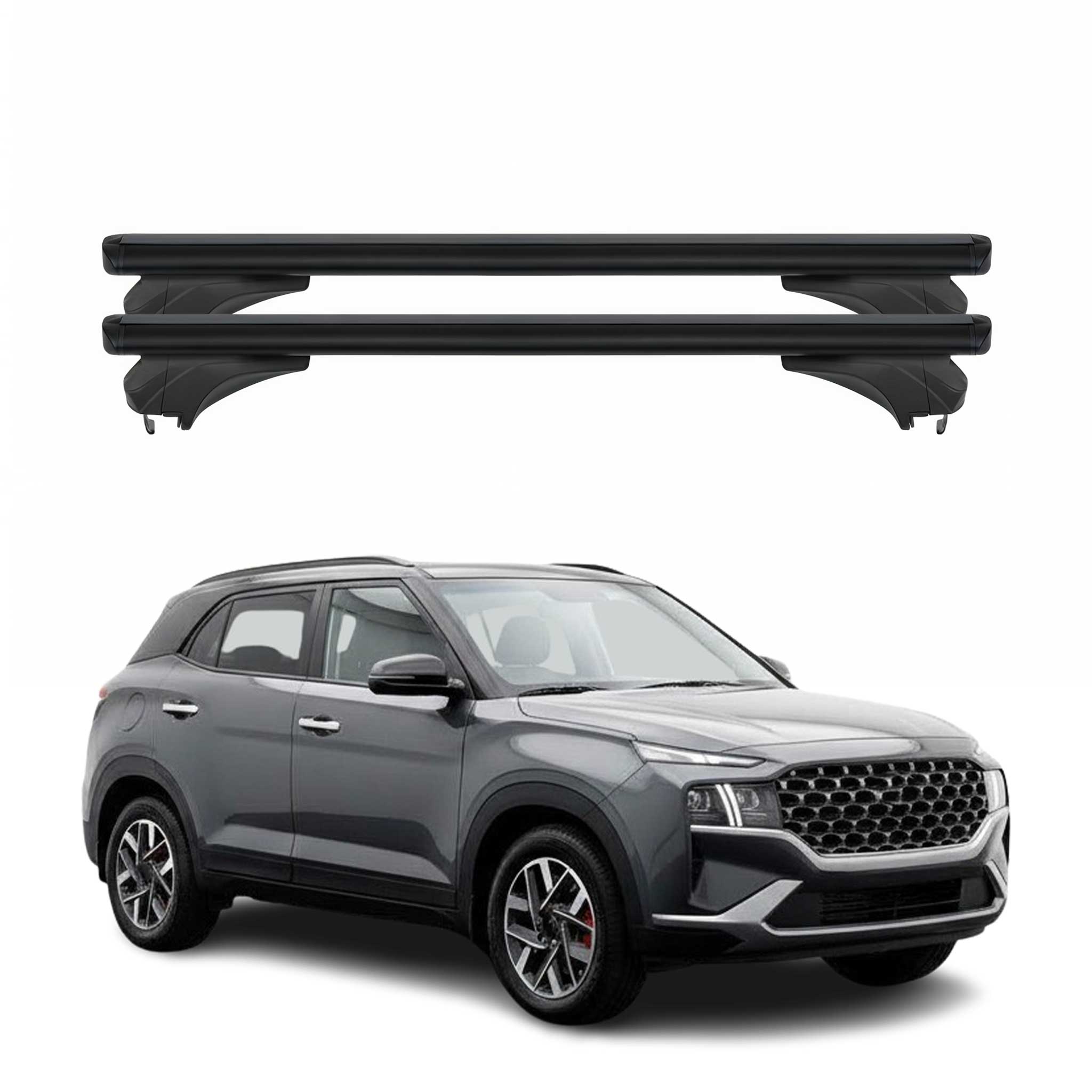 Menabo Dachträger für Hyundai iX25 / Creta 2020-2026 Aluminium Schwarz 2 tlg
