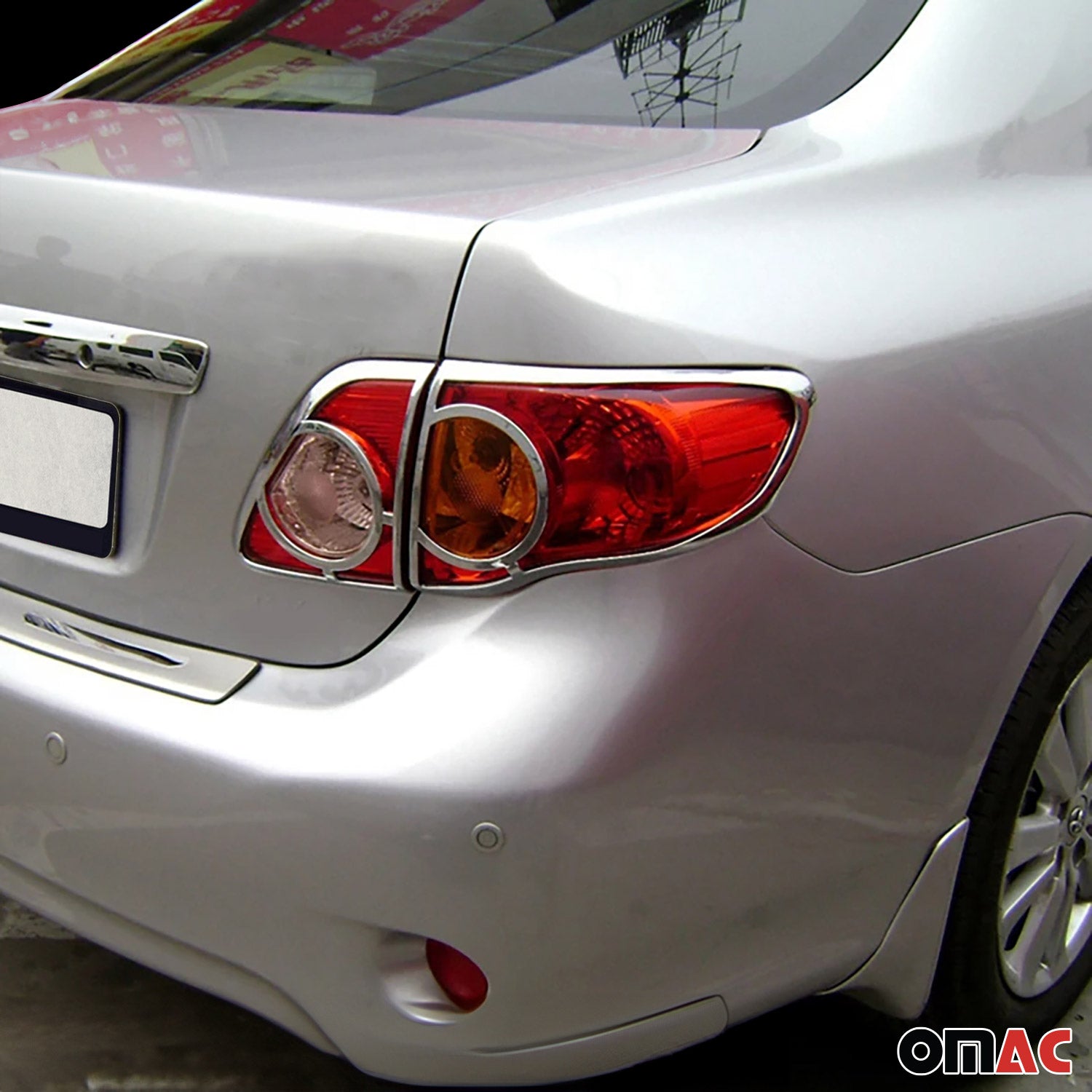 Rücklicht Leisten Heckleuchte für Toyota Corolla 2007-2013 Chrom ABS Silber 4tlg