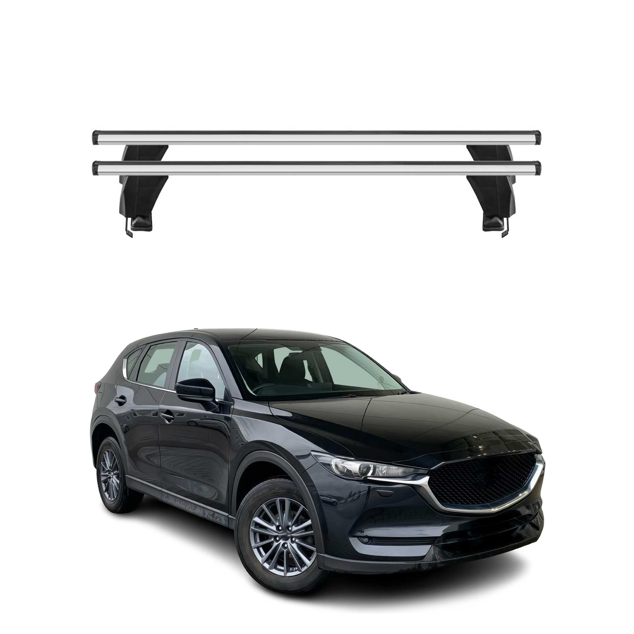 Menabo Dachträger Grundtäger für Mazda CX-5 2017-2025 50kg Alu Silber 2 tlg