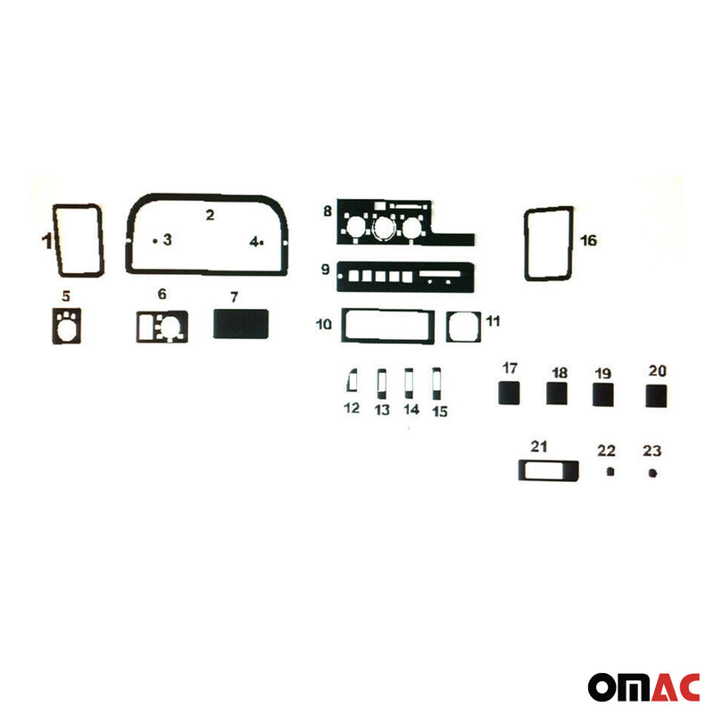 Innenraum Dekor Cockpit für Fiat Ducato 1994-2002 Wurzelholz Optik 32tlg