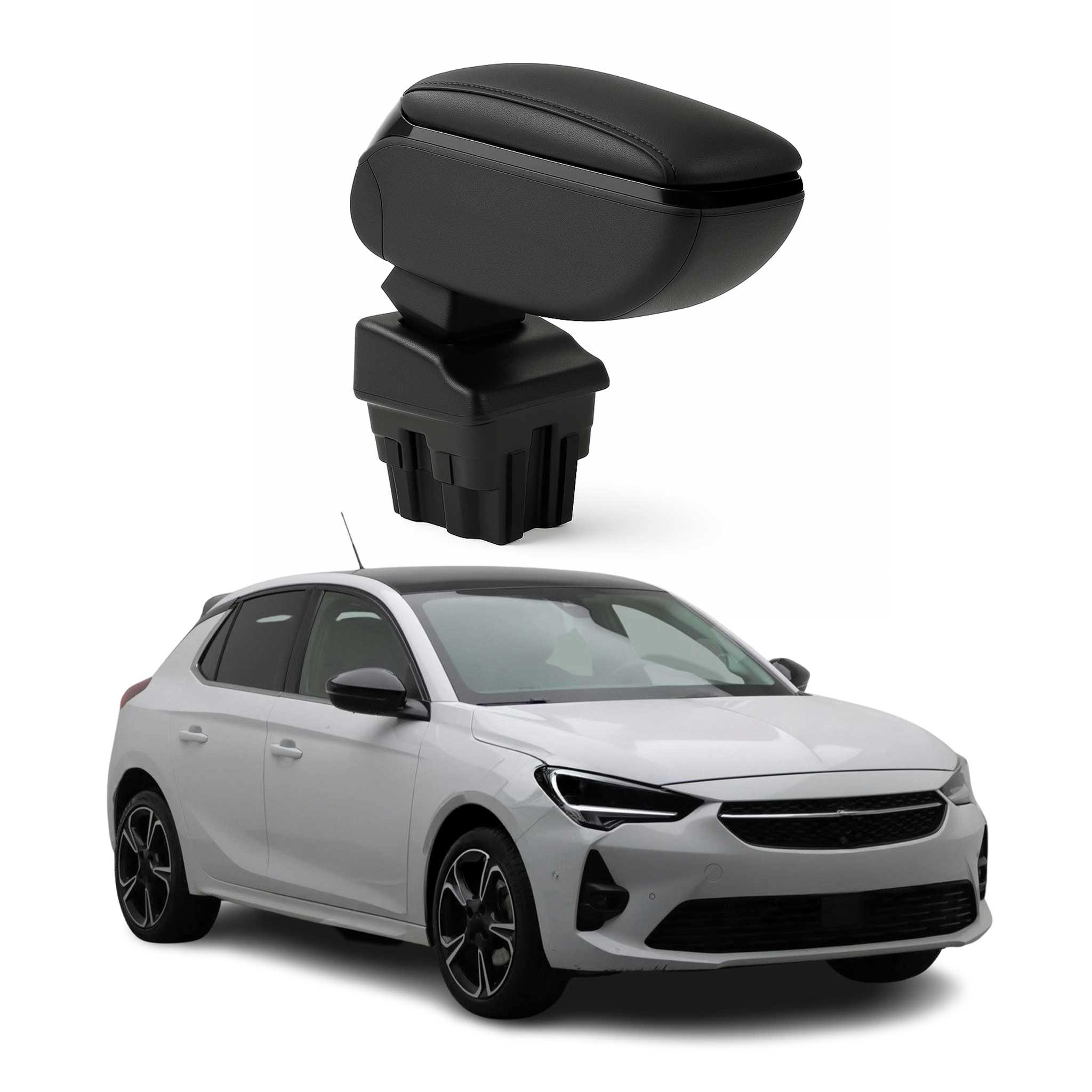 Armlehne Mittelarmlehne für Opel Corsa F 2019-2026 PU-Leder ABS Schwarz