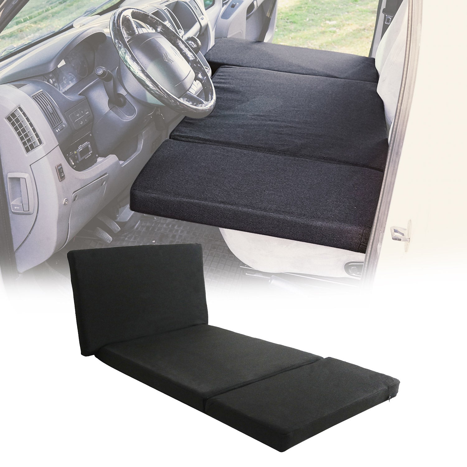 Camper Bett Fahrerhausbett Matratze für Fiat Ducato 2006-2026 Polyester Schwarz