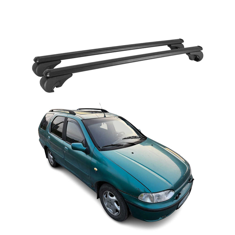 Dachträger Grundtäger für Fiat Palio 1996-2007 75kg Aluminium Schwarz 2 tlg