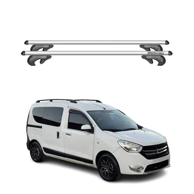 Menabo Dachträger Grundtäger für Dacia Dokker 2012-2021 90kg Alu Silber 2 tlg