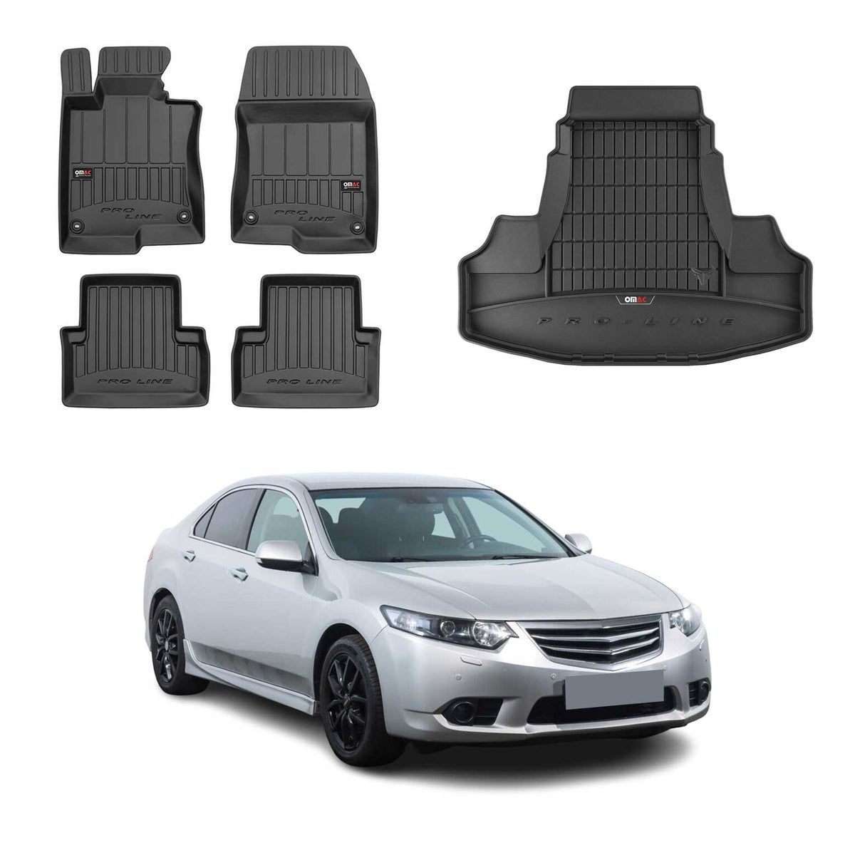 OMAC Fußmatten & Kofferraumwanne Set für Honda Accord Limo 2008-2015