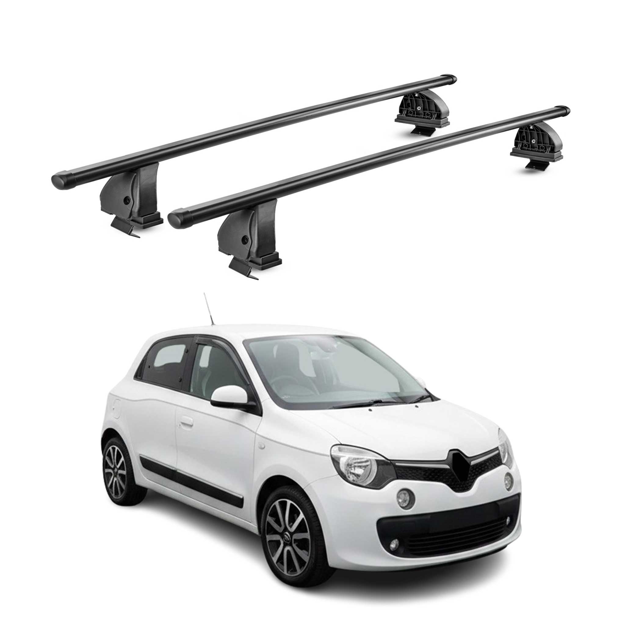 Stahl Dachträger für Renault Twingo III 2014-2024 TÜV Abschließbar 2tlg Schwarz
