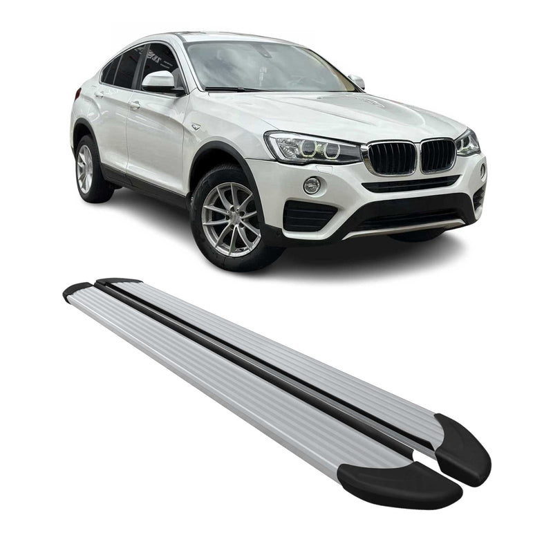 Seitenschweller Trittbretter Schweller für BMW X4 F26 2013-2018 Aluminium Silber