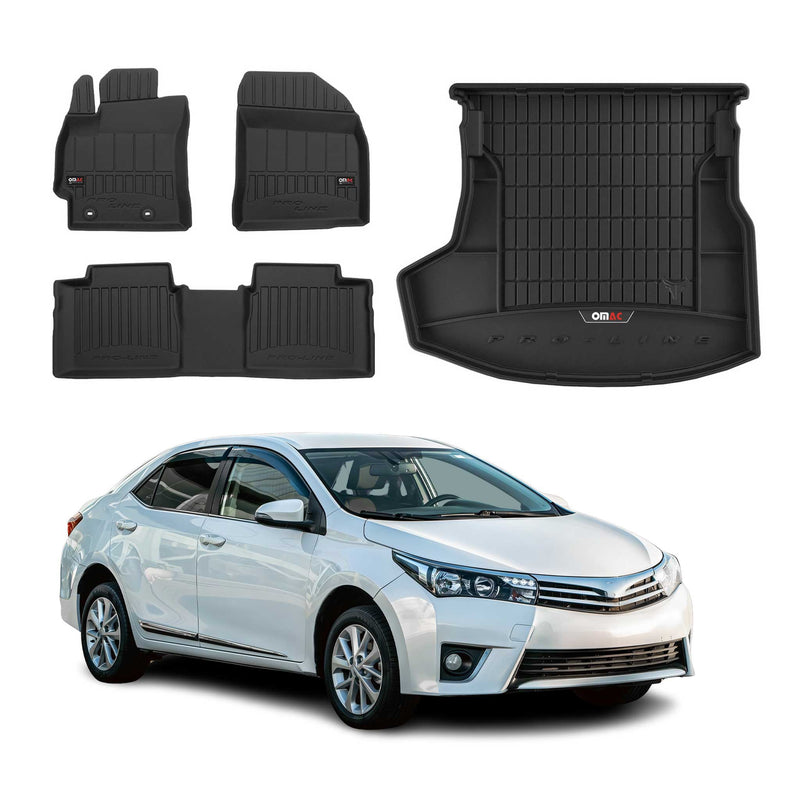 OMAC Fußmatten & Kofferraumwanne Set für Toyota Corolla E160 2013-2019 Gummi 4x