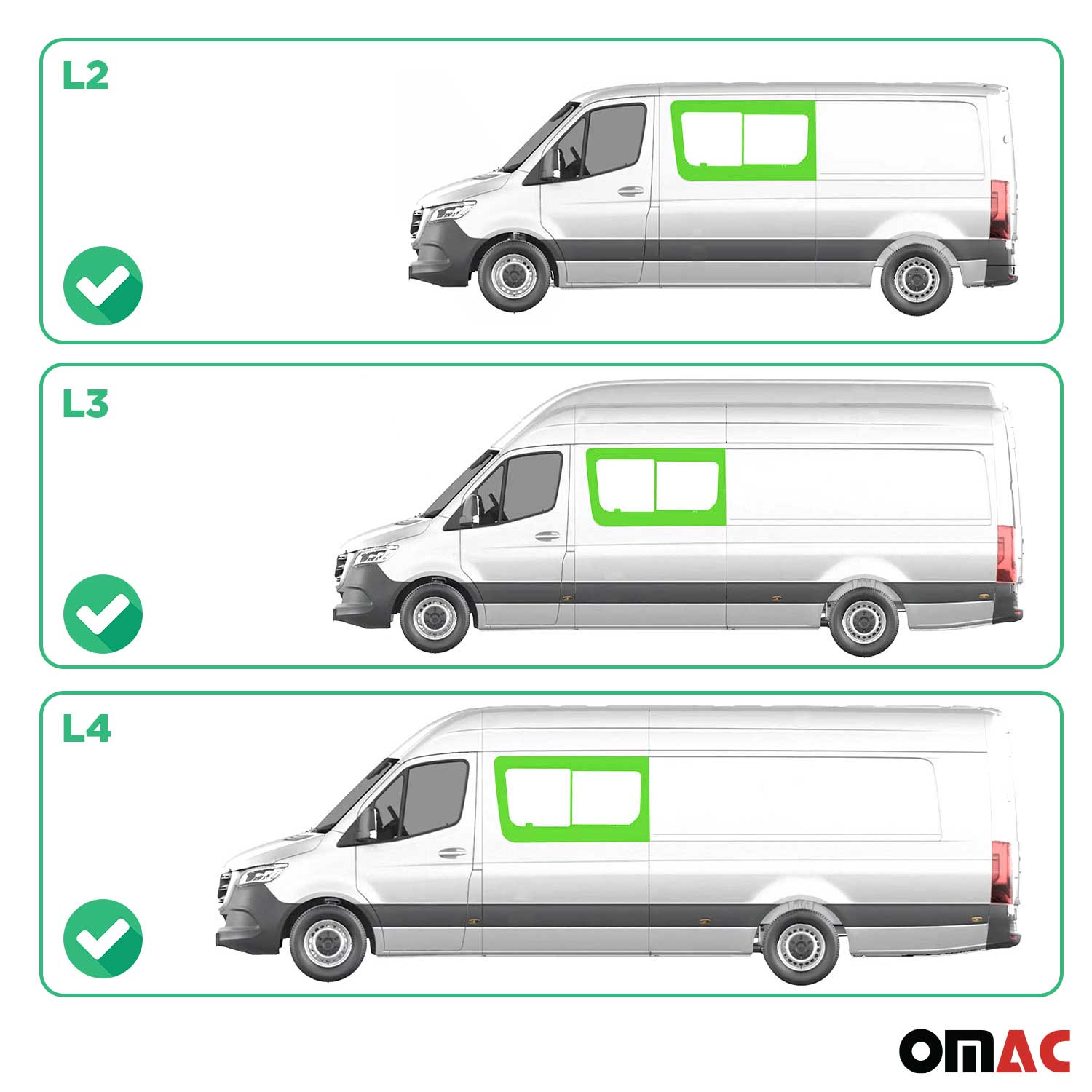 Schiebefenster für Mercedes Sprinter W906 2006-2018 Links Vorne Fenster L2 L3 L4
