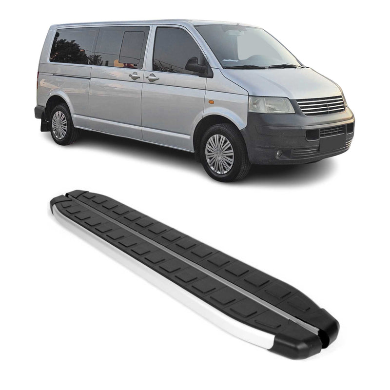 Seitenbretter Trittbretter für VW Transporter T5 2003-2015 L2 Langer Alu Schwarz