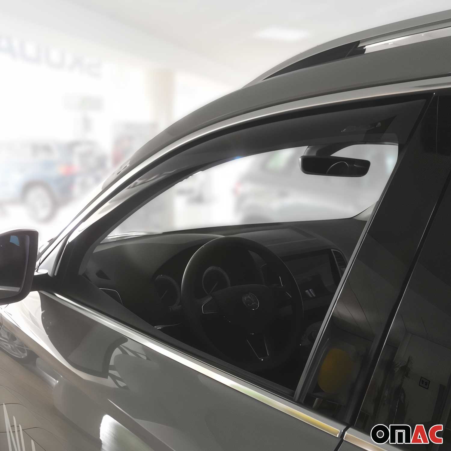 Windabweiser Regenabweiser für Skoda Karoq 2017-2025 5tür Dunkel Acryl 2tlg