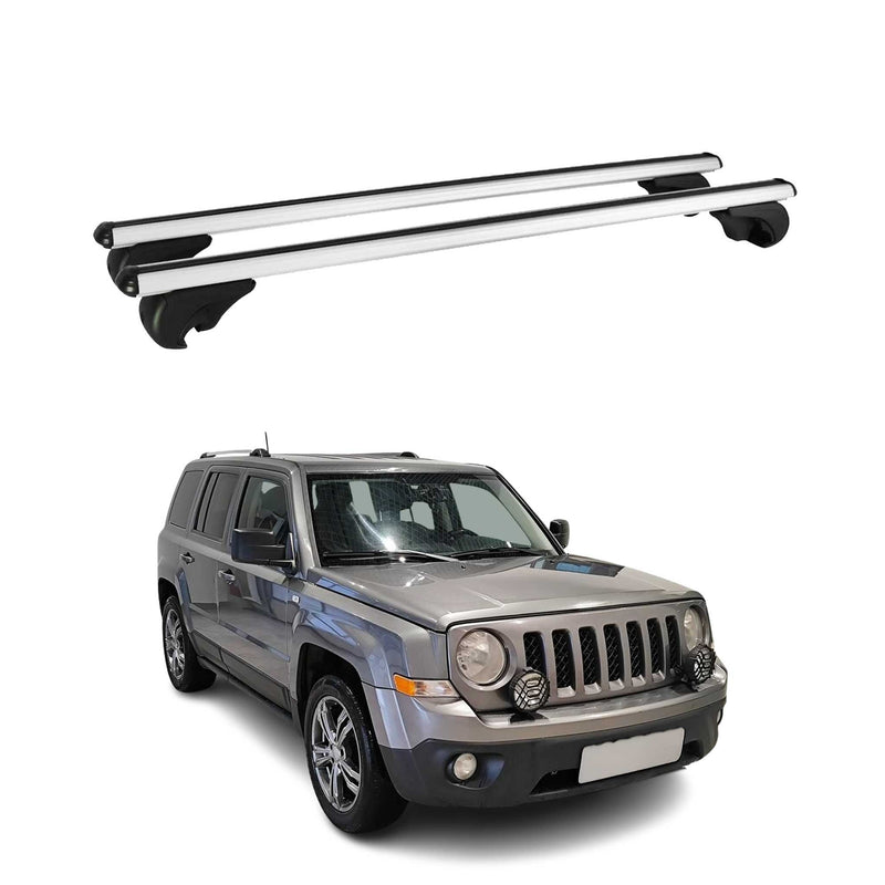 Dachträger Grundtäger für Jeep Patriot 2007-2017 75kg Aluminium Silber 2 tlg