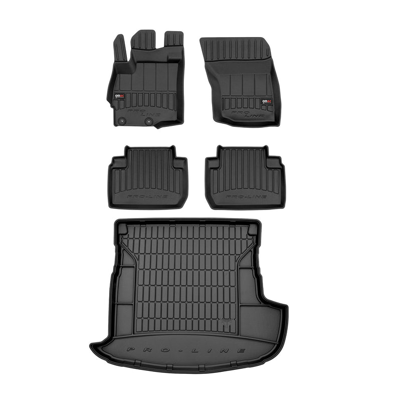 OMAC Fußmatten & Kofferraumwanne Set für Mitsubishi Outlander 2012-2015 Gummi 5x