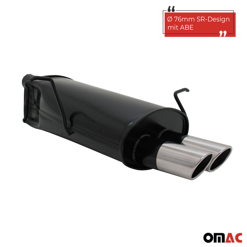 Novus Sportauspuff für BMW E46 2x76mm SR-Design Endschalldämpfer mit ABE