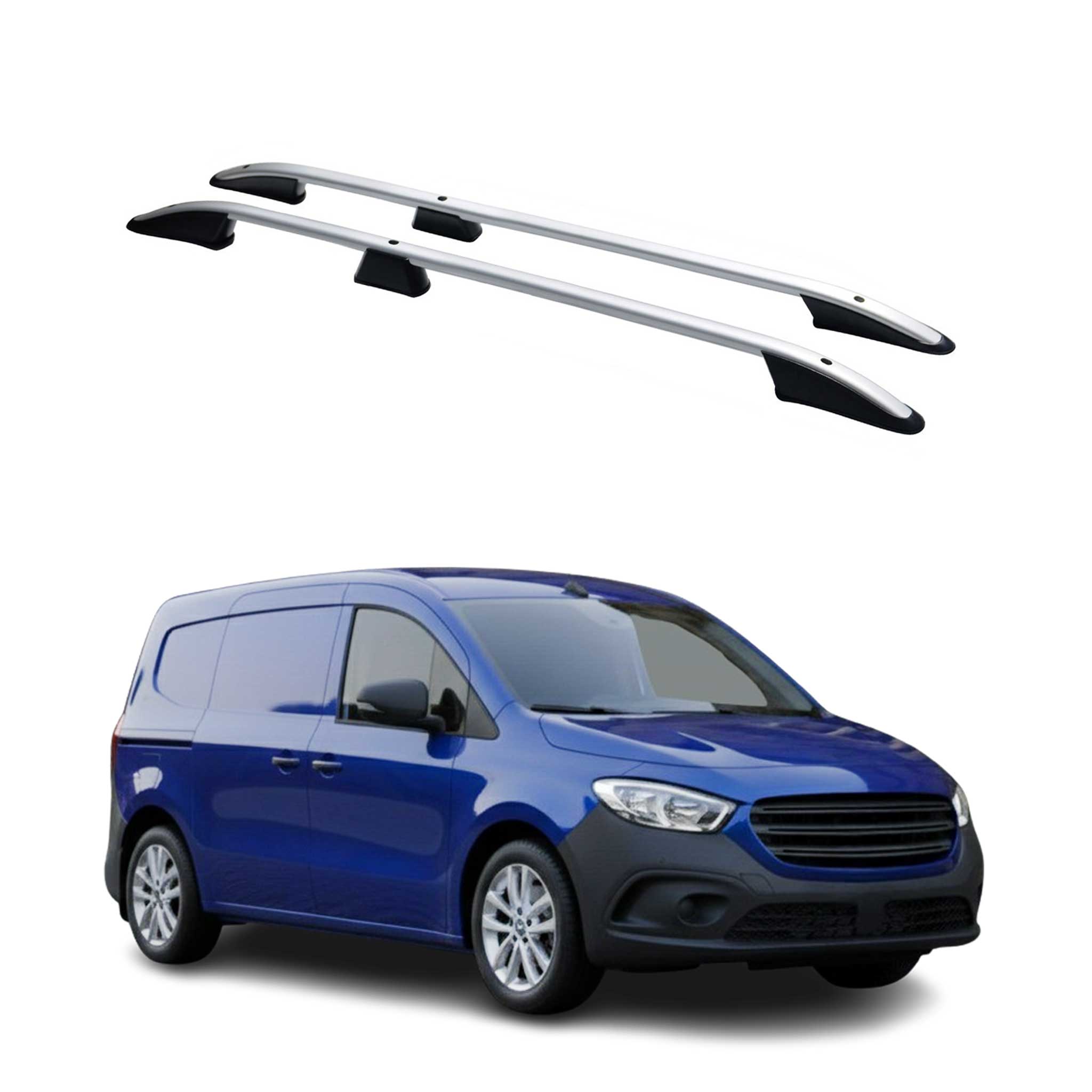Dachreling Relingträger für Mercedes Citan 2021-2026 Alu Silber 2 tlg