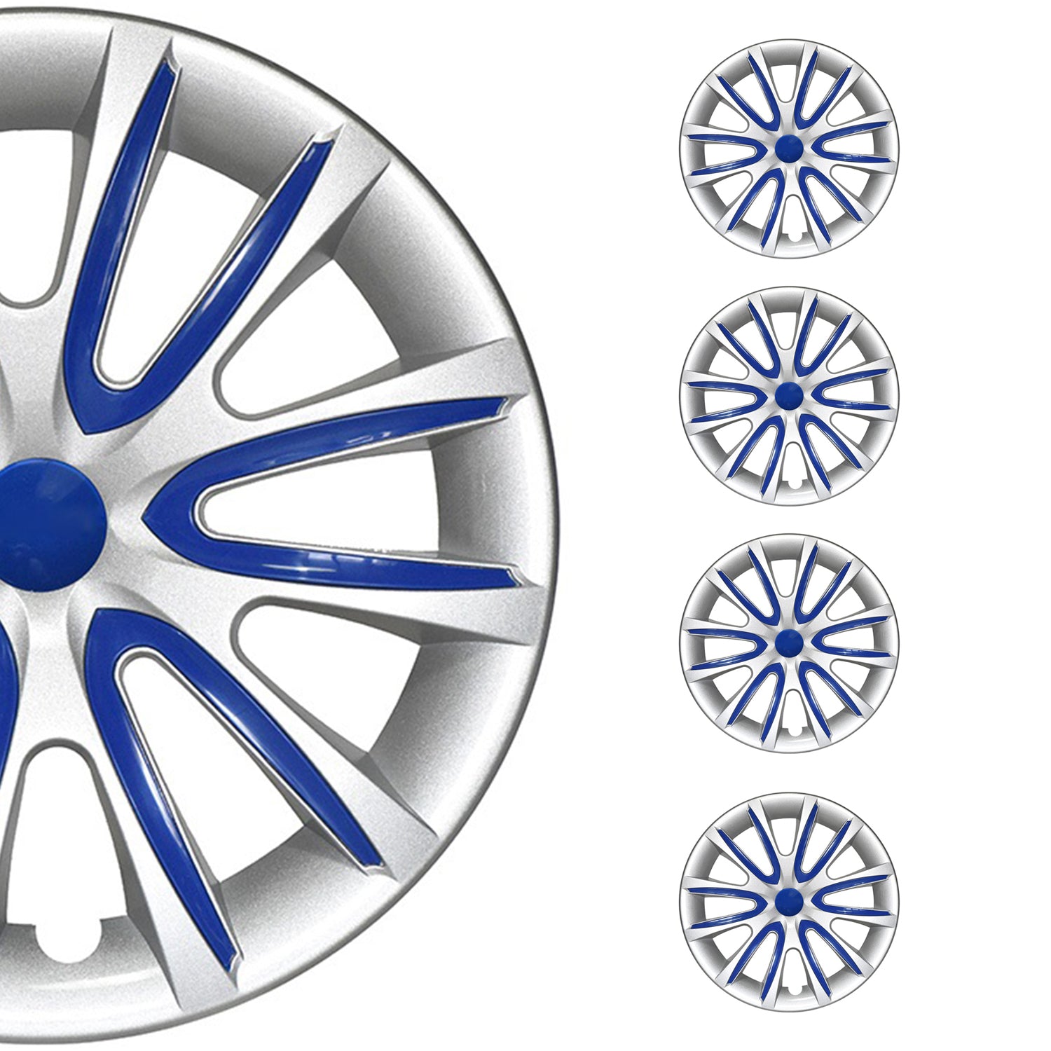4x Radblenden Radkappen Radzierblenden für 16" Zoll Stahlfelgen Grau Dunkel Blau