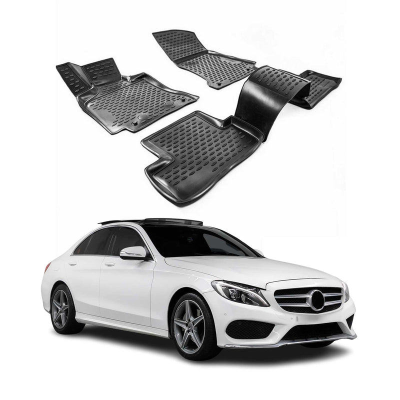 OMAC Gummimatten Fußmatten für Mercedes C Klasse W205 S205 2014-2025 TPE 4x