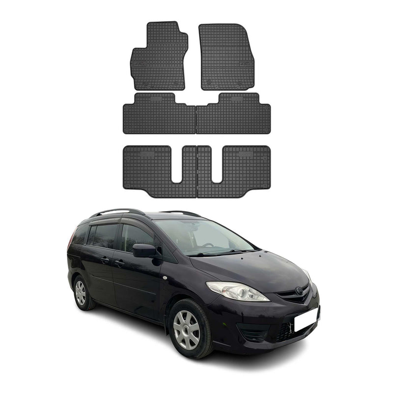 OMAC Gummi Fußmatten für Mazda 5 2005-2010 Automatten Gummi Schwarz 6tlg
