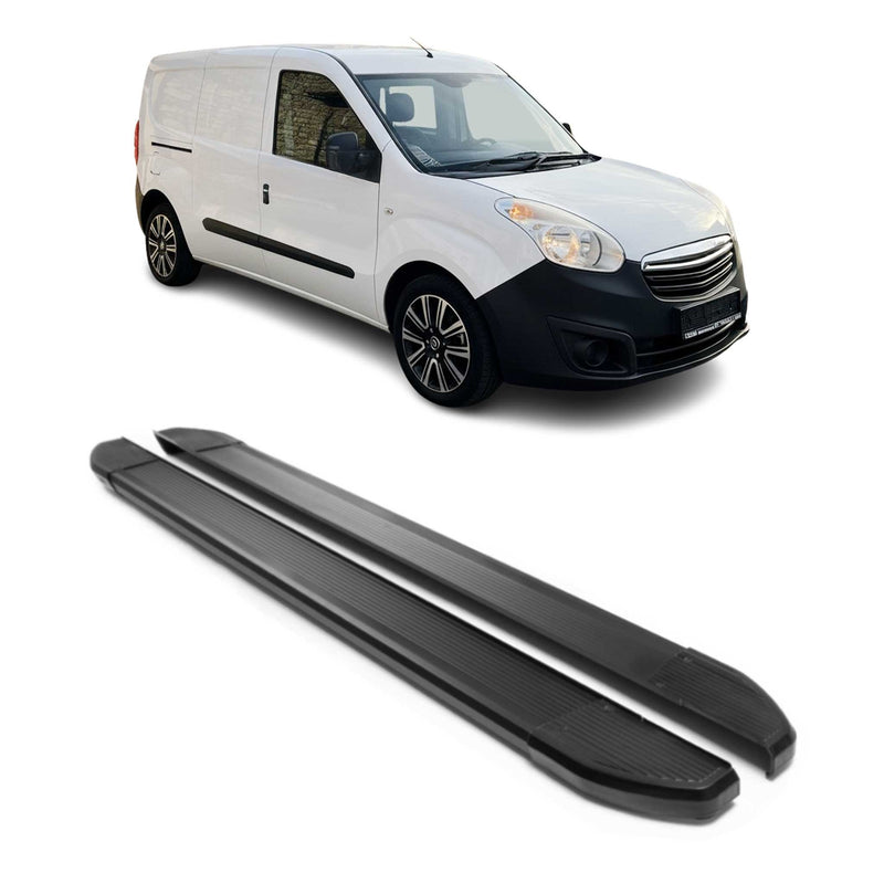 Alu Seitenschweller Trittbretter für Opel Combo 2012-2018 L2 Langer Schwarz 2tlg