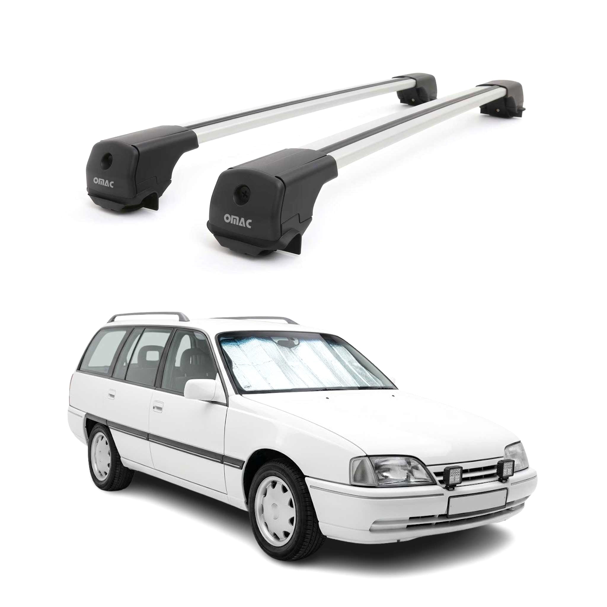 Dachträger Grundträger für Opel Omega B Kombi 1994-1999 Pre-FL Aluminium Grau 2x