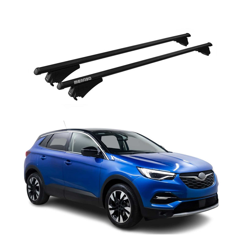 Menabo Dachträger Grundtäger für Opel Grandland X 2017-2021 75kg Alu Schwarz 2x